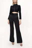 Black High waist  flare legs pants 41330