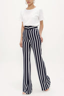 Navy Blue High waist  flare legs pants 41330