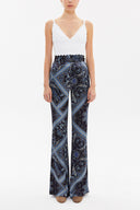 Patterned High waist  flare legs pants 41330