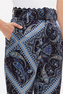 Patterned High waist  flare legs pants 41330