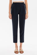 Navy Blue Elastic wide cut pants 41341