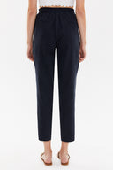 Navy Blue Elastic wide cut pants 41341
