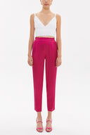 Fuchsia Elastic wide cut pants 41341