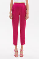 Fuchsia Elastic wide cut pants 41341