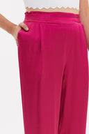 Fuchsia Elastic wide cut pants 41341