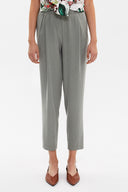 Khaki Elastic wide cut pants 41341