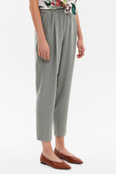 Khaki Elastic wide cut pants 41341