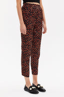 Black Red Elastic wide cut pants 41341