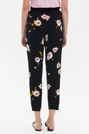 Black Pink Elastic wide cut pants 41341