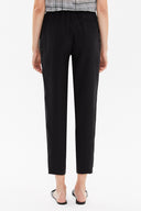 Black Painted Elastic wide cut pants 41341