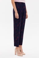 Patterned Elastic wide cut pants 41341