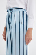 Blue Elastic waist wide cut pants 41344
