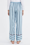 Blue Elastic waist wide cut pants 41344