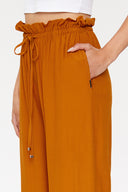Mustard Elastic waist wide leg pants 41345