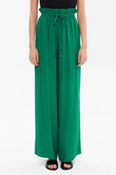 Green Elastic waist wide leg pants 41345