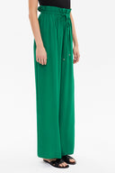 Green Elastic waist wide leg pants 41345