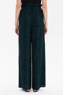 Patterned Elastic waist wide leg pants 41345
