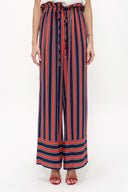 Red Elastic waist wide leg pants 41346