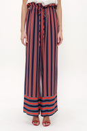 Red Elastic waist wide leg pants 41346