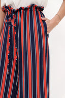 Red Elastic waist wide leg pants 41346