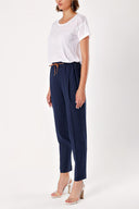 Blue Elastic wide cut pants 41348