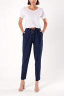 Blue Elastic wide cut pants 41348