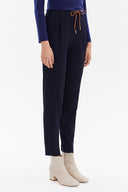 Navy Blue Elastic wide cut pants 41348