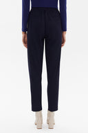 Navy Blue Elastic wide cut pants 41348