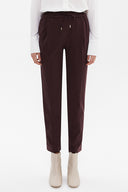 Dark Brown Elastic wide cut pants 41348