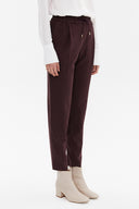 Dark Brown Elastic wide cut pants 41348