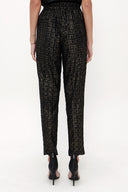 Patterned Elastic wide cut pants 41348