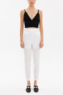 White Elastic waist pants 41356