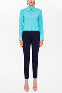 Navy Blue Elastic waist treggings 41367