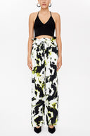 Acid Green Wide cut elastic waist pants 41369