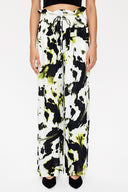 Acid Green Wide cut elastic waist pants 41369