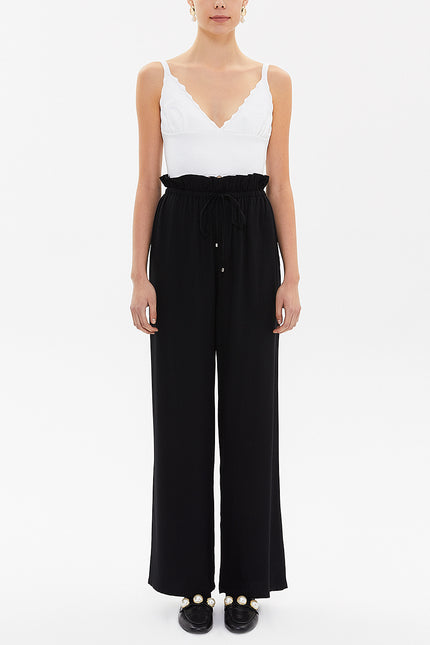 Bol Kesim Beli Lastikli Pantolon 41369