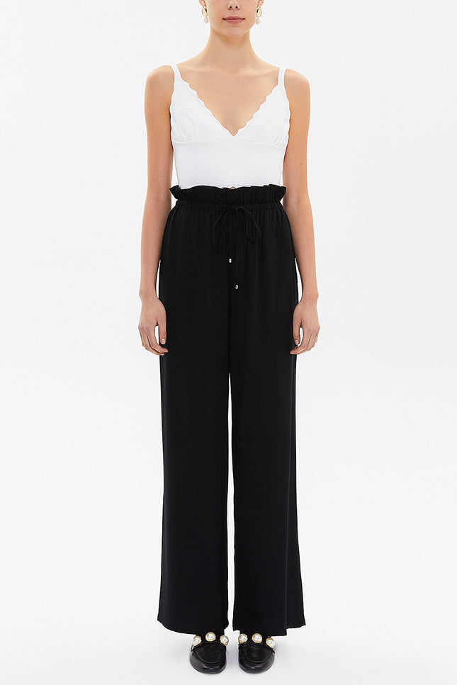 Bol Kesim Beli Lastikli Pantolon 41369