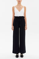 Navy Blue Wide cut elastic waist pants 41369