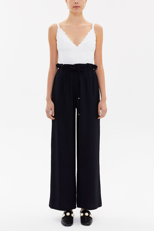 Bol Kesim Beli Lastikli Pantolon 41369