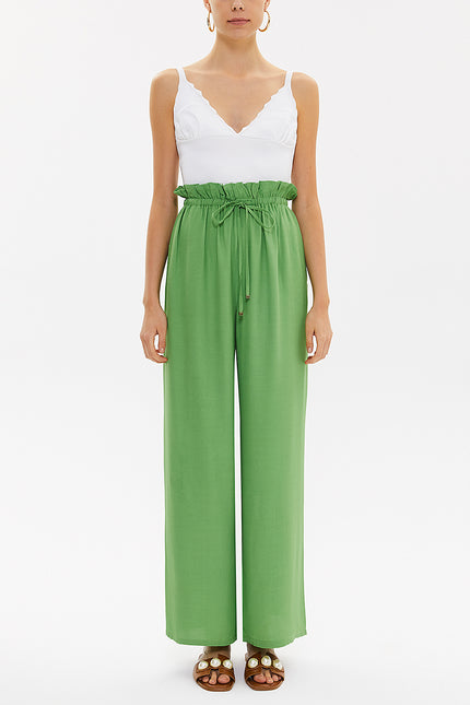 Bol Kesim Beli Lastikli Pantolon 41369