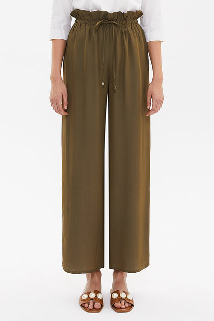 Bol Kesim Beli Lastikli Pantolon 41369