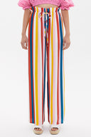 Striped Wide cut elastic waist pants 41369