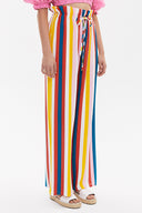 Striped Wide cut elastic waist pants 41369