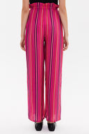 Pink Striped Wide cut elastic waist pants 41369