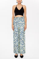 Acid Yellow Wide cut elastic waist pants 41369