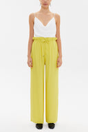 Light Olive Green Wide cut elastic waist pants 41369