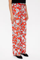 Red Ecru Wide cut elastic waist pants 41369