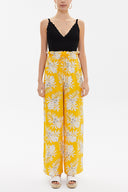 Yellow Ecru Wide cut elastic waist pants 41369