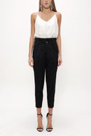 Black High waist  Pleated pants 41370