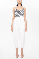 Ecru High waist  Pleated pants 41370